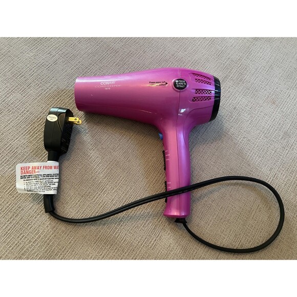 Conair Cord-Keeper 1875 Hair Dryer Model 209TPN Retractable Cord 3 Heat 2 Speed - Picture 1 of 5